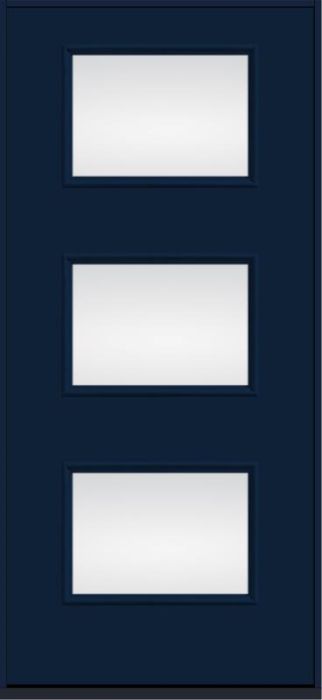 80 Low-E Modern Pulse Ari 3-Lite Smooth Fiberglass Single Door , WBD Impact