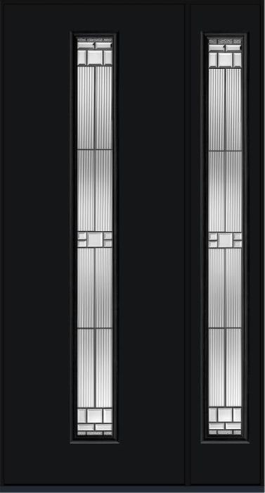 96 Saratoga Modern Pulse Linea Centered Smooth Fiberglass Single Door,Sidelite , WBD Impact