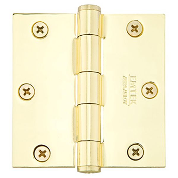 3-1/2" x 3-1/2", 1/4" Radius Corners Residential Plain Bearing Hinges, Plated Steel, Per Pair