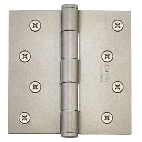 4" x 4", Square Corners Residential Plain Bearing Hinges, Plated Steel, Per Pair