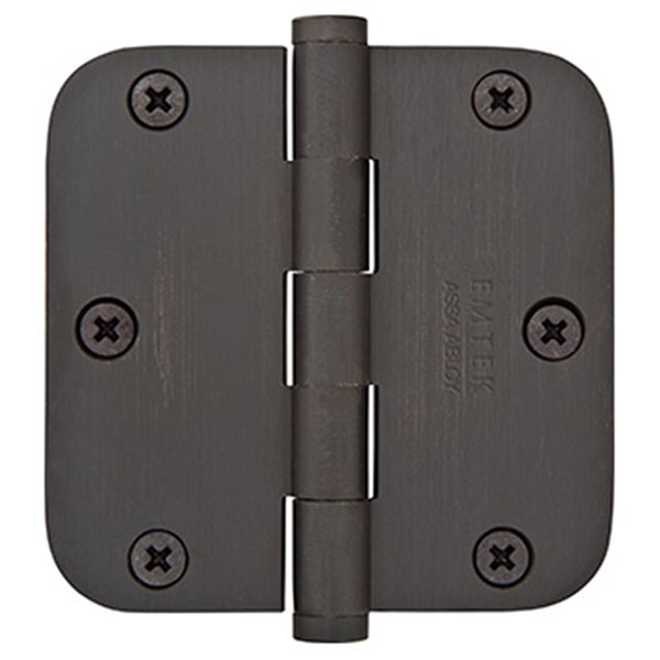 3-1/2" x 3-1/2", 5/8" Radius Corners Residential Plain Bearing Hinges, Plated Steel, Per Pair