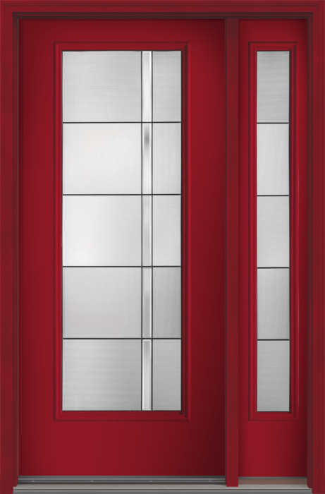 80 Axis Contemporary Modern Full Lite Smooth Fiberglass Single Door,Sidelite , WBD Impact