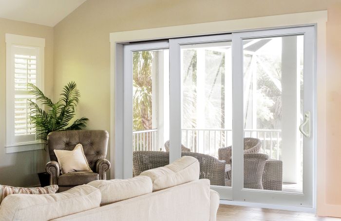 Low-e Full Lite Fiberglass Bypass Gliding Triple Door