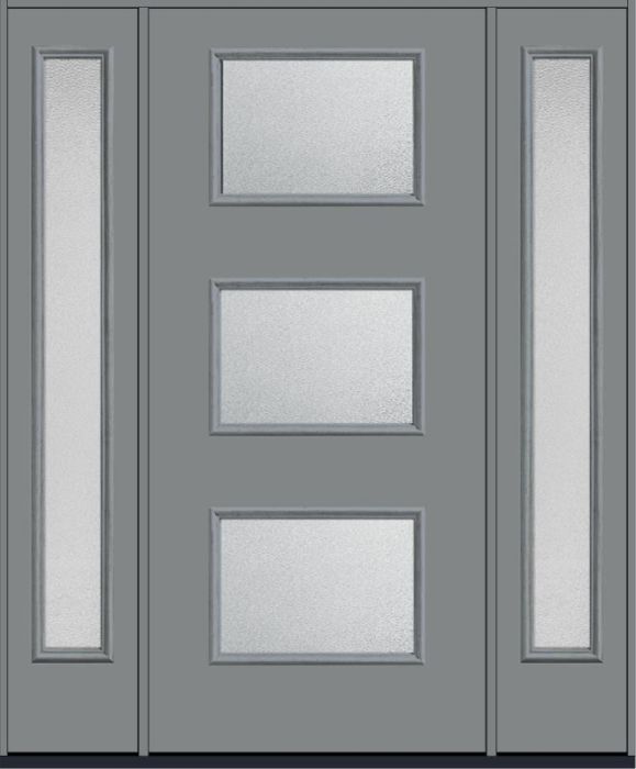 80 Granite Modern Pulse Ari 3-Lite Smooth Fiberglass Single Door,Sidelite , WBD Impact