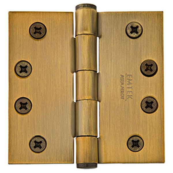 4" x 4", Square Corners Heavy Duty Plain Bearing Hinges, Plated Steel, Per Pair