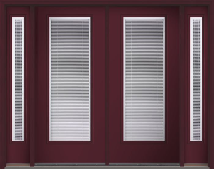 80 Clear Raise/Tilt Smooth Full Lite Fiberglass Double Door,Sidelites , WBD Impact