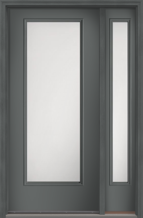 80 Satin Etch Full Lite Smooth Fiberglass Single Door,Sidelite , WBD Impact