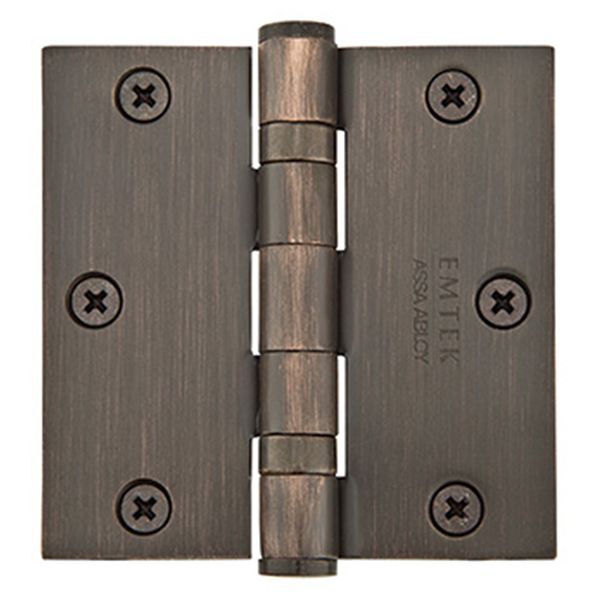 3-1/2" x 3-1/2", Square Corners Heavy Duty Ball Bearing Hinges, Plated Steel, Per Pair