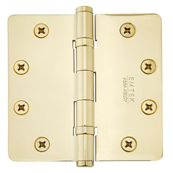 4-1/2" x 4-1/2", 1/4" Radius Corners Heavy Duty Ball Bearing Hinges, Plated Steel, Per Pair