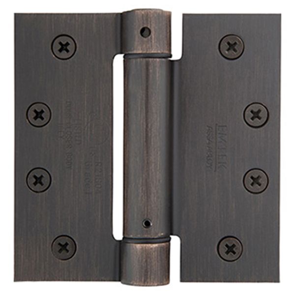 4" x 4", Square Corners Spring Hinges, Plated Steel, Per Pair