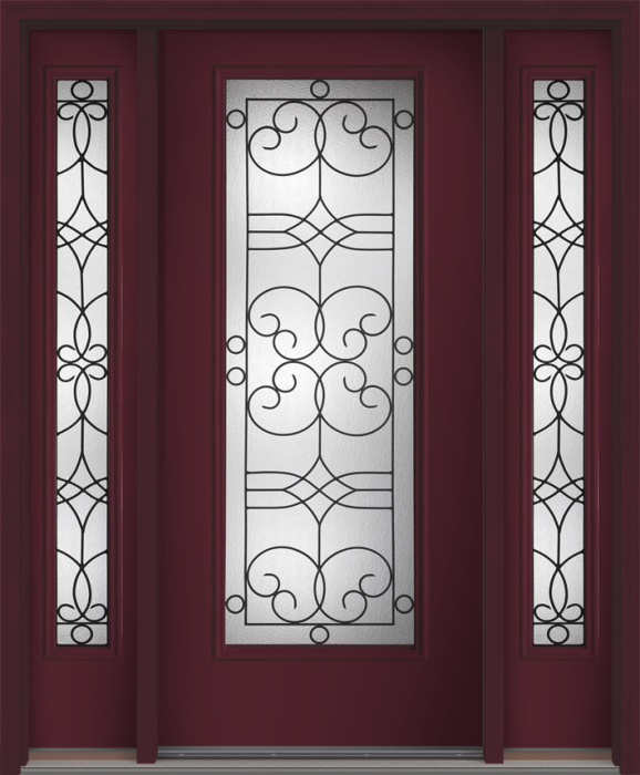 80 Salinas Full Lite Smooth Fiberglass Single Door,Sidelites , WBD Impact