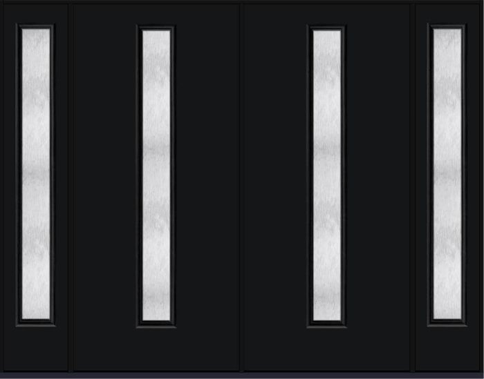 80 Chord Modern Pulse Linea Centered Smooth Fiberglass Double Door,Sidelites , WBD Impact