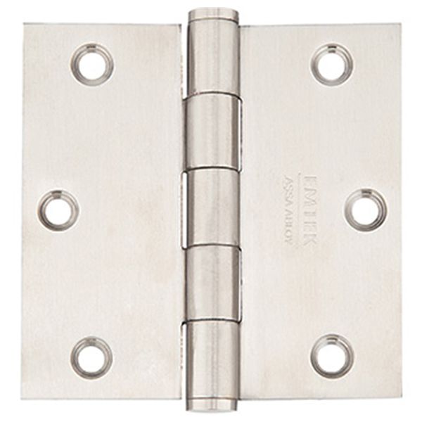 3-1/2" x 3-1/2", Square Corners Residential Plain Bearing Hinges, Stainless Steel, Per Pair