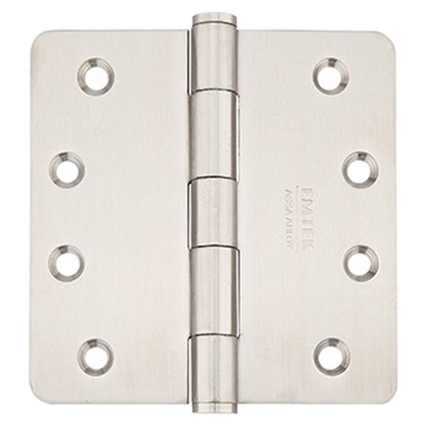 4" x 4", 1/4" Radius Corners Heavy Duty Plain Bearing Hinges, Stainless Steel, Per Pair