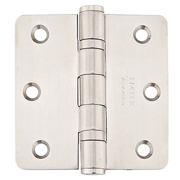 3-1/2" x 3-1/2", 1/4" Radius Corners Heavy Duty Ball Bearing Hinges, Stainless Steel, Per Pair
