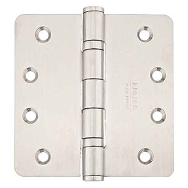 4" x 4", 1/4" Radius Corners Heavy Duty Ball Bearing Hinges, Stainless Steel, Per Pair