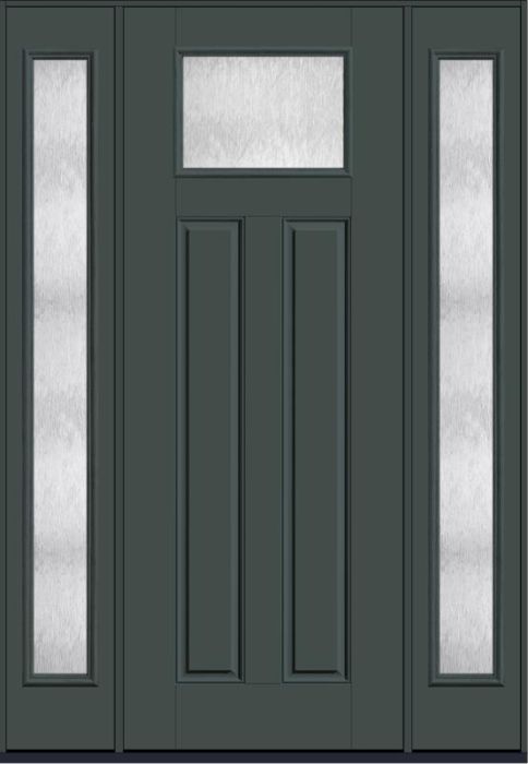 96 Chord Craftsman Top View 2 Panel Smooth Fiberglass Single Door,Sidelites , WBD Impact