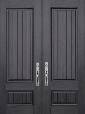 ValueSeries|36" x 96" 3/4 V-Groove Mahogany Two Panel Double Door