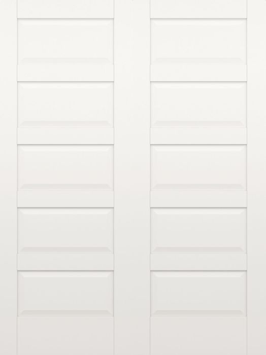 80" WG | Primed 5 Raised Panel Double Door | 107