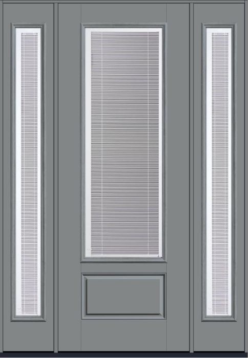 96 Low-E Raise/Tilt Smooth 3/4 Lite 1 Panel Fiberglass Single Door,Sidelites , WBD Impact