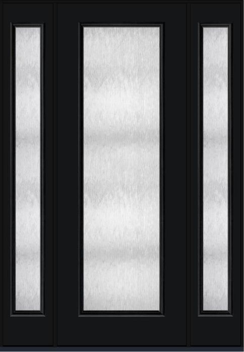 96 Chord Full Lite Smooth Fiberglass Single Door,Sidelites , WBD Impact