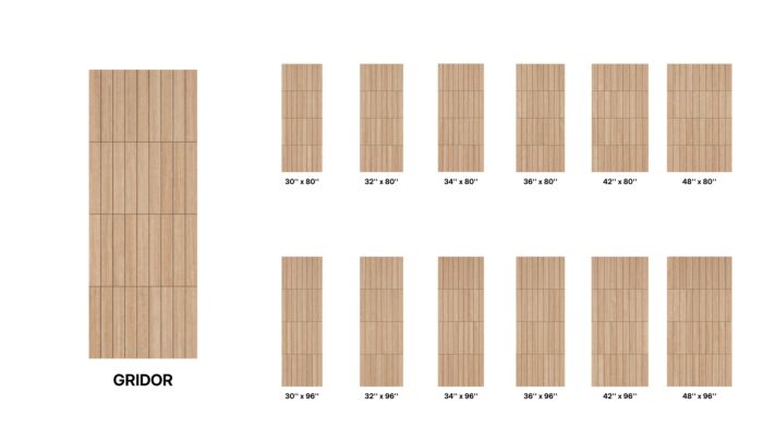 Gridor | 80" Prehung | Mahogany Wood Flush Panel 1-3/4" Exterior Double Door