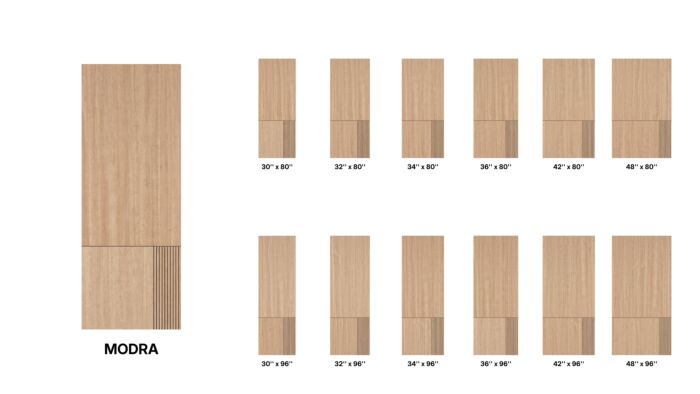 Modra | 80" Prehung | Mahogany Wood Flush Panel 1-3/4" Exterior Double Door