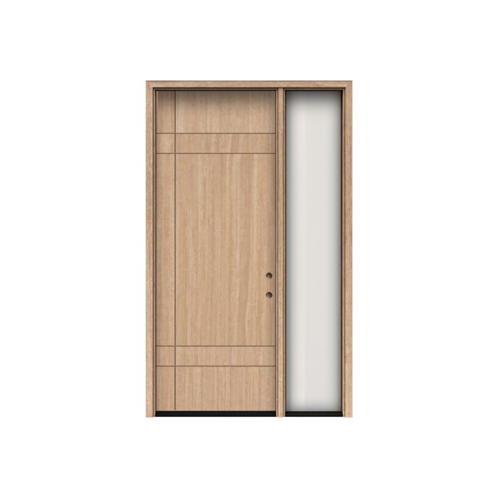 Alto | 96" Prehung | Mahogany Wood Flush Panel 1-3/4" Exterior Door with One Sidelite