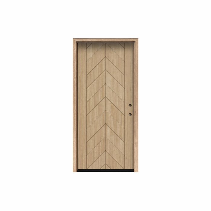 Chevro | 80" Prehung | Mahogany Wood Flush Panel 1-3/4" Exterior Single Door
