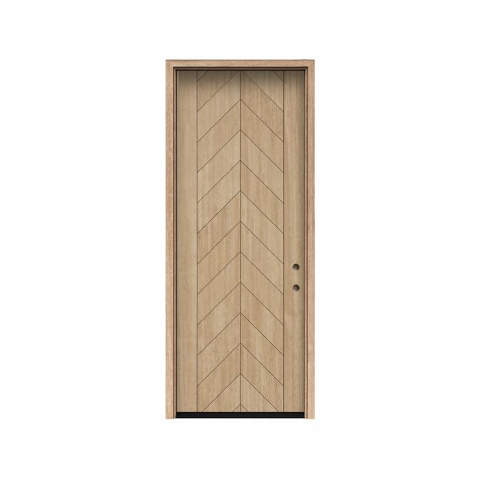 Chevro | 96" Prehung | Mahogany Wood Flush Panel 1-3/4" Exterior Single Door