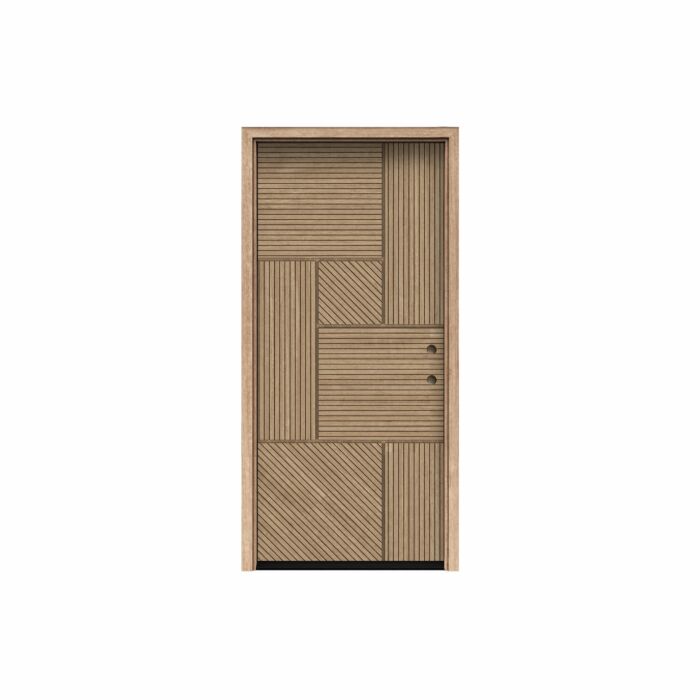 Interra | 80" Prehung | Mahogany Wood Flush Panel 1-3/4" Exterior Single Door