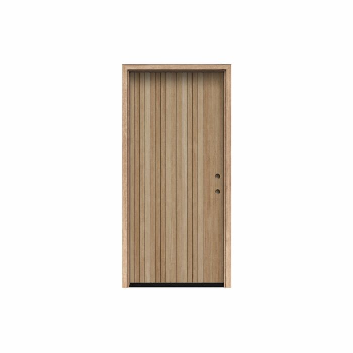 Luvo | 80" Prehung | Mahogany Wood Flush Panel Mid Century 1-3/4" Exterior Single Door