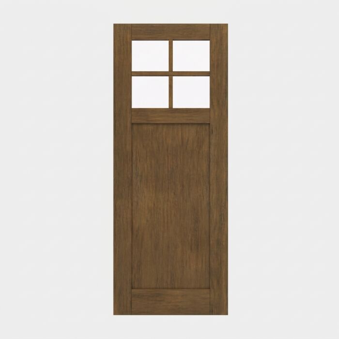 CRF-P1G4 | 96" Slab | Mahogany Wood SDL 4 Lite 1-3/4" Exterior Single Slab Door
