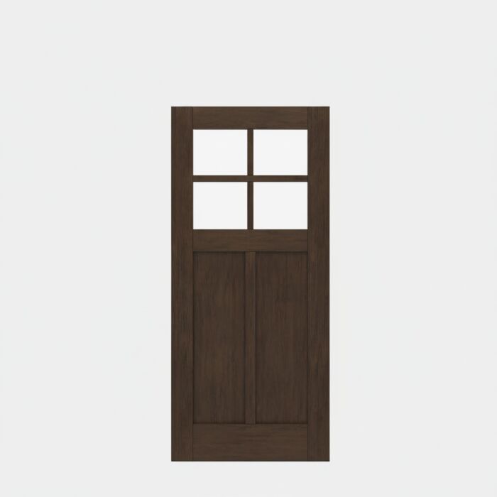 CRF-P2G4 | 80" Slab | Mahogany Wood SDL 4 Lite 1-3/4" Exterior Single Slab Door
