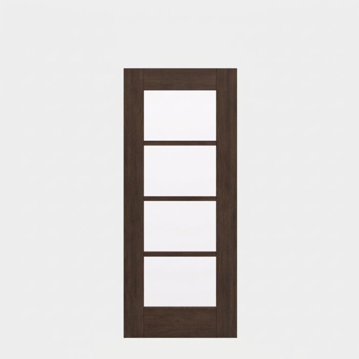 G10402 | 80" Slab | Mahogany Wood SDL Full Lite,4 Lite 1-3/4" Exterior Single Slab Door
