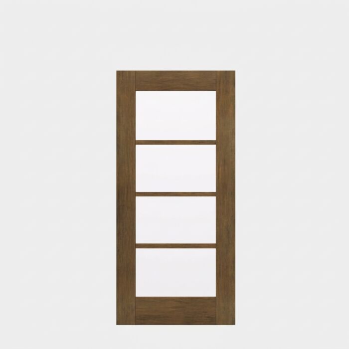 G10402 | 80" Slab | Mahogany Wood SDL Full Lite,4 Lite 1-3/4" Exterior Single Slab Door