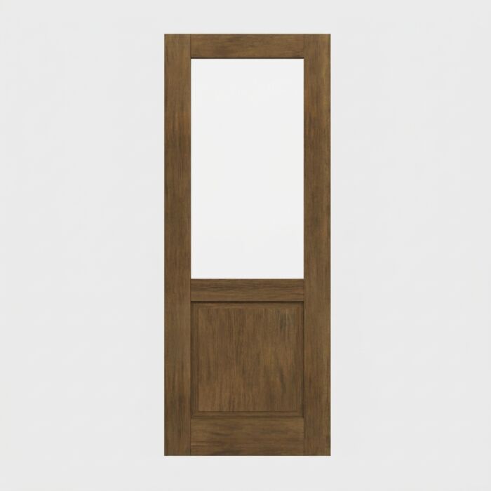 G5001 | 96" Slab | Mahogany Wood 1/2 Lite 1-3/4" Exterior Single Slab Door