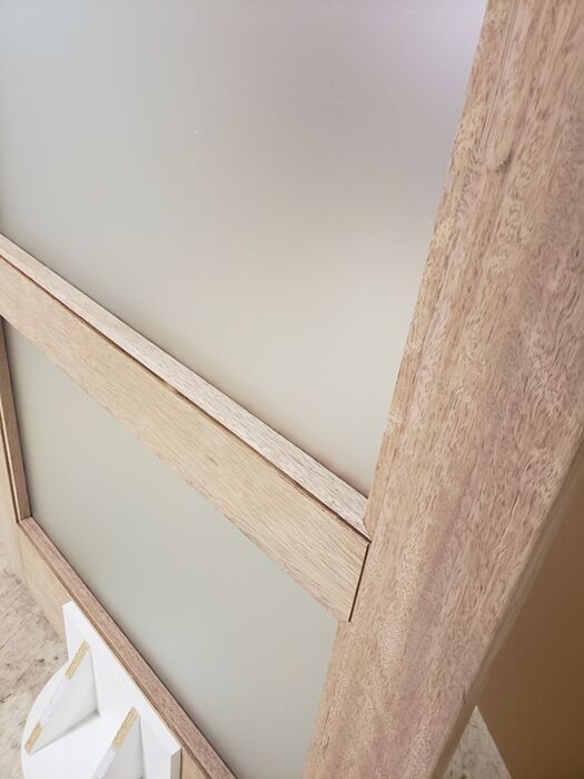 Mahogany Craftsman 4 Lite, Top View SDL 2 Panel Shaker Double Door|CRF4-SH-FP