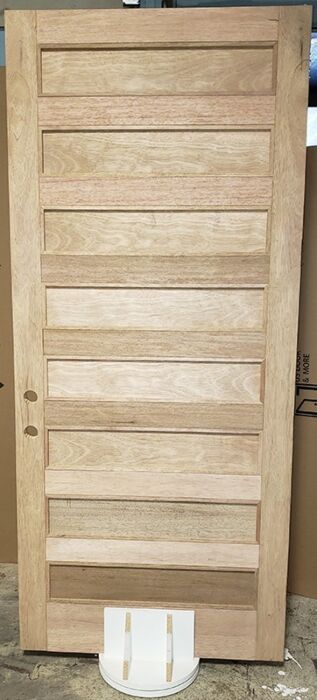 Mahogany Modern Slim Panel Shaker Solid Double Door, Sidelites|P101-SLM-SH