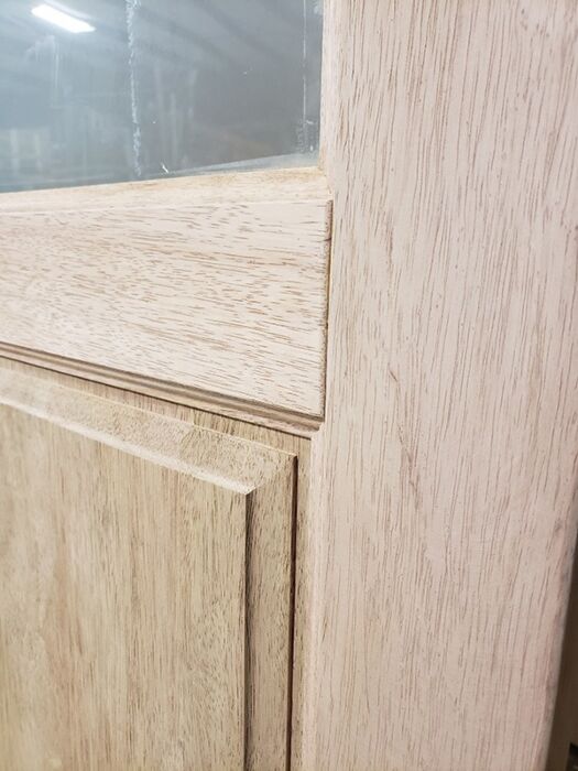 Mahogany 1/2 Lite 1 Panel Double Door, Sidelites|G5001-OG
