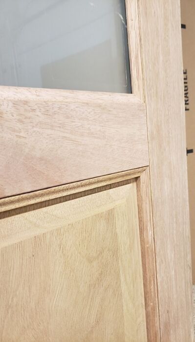Mahogany 1/2 Lite 1 Panel Double Door, Sidelites|G5001-OG