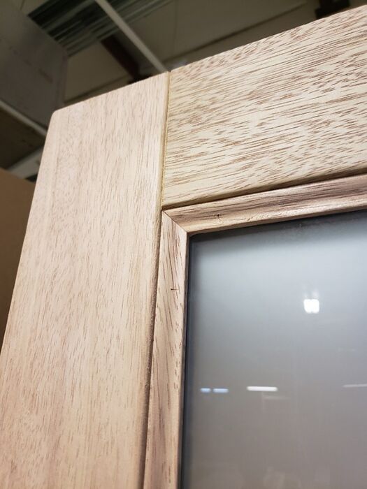 Mahogany 1/2 Lite 1 Panel Double Door, Sidelites|G5001-OG