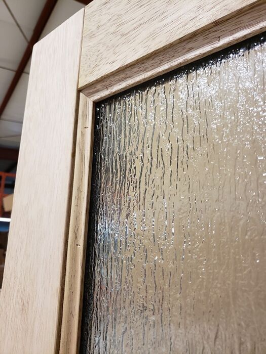 Mahogany 1/2 Lite 1 Panel Double Door, Sidelites|G5001-OG