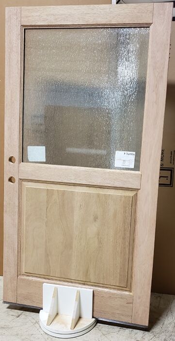 Mahogany 1/2 Lite 1 Panel Double Door, Sidelites|G5001-OG
