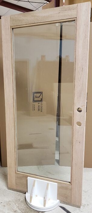 Mahogany Full Lite Modern Shaker Single Door|G101-SH-SH