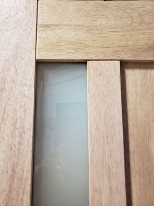 Mahogany Windermere Full Lite, 3 Lite SDL Contemporary Modern Shaker Single Door, Sidelite|G301-W-SH