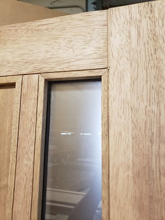 Mahogany Windermere Full Lite, 3 Lite SDL Contemporary Modern Shaker Single Door, Sidelite|G301-W-SH