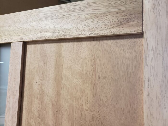 Mahogany Windermere Full Lite, 3 Lite SDL Contemporary Modern Shaker Single Door, Sidelite|G301-W-SH