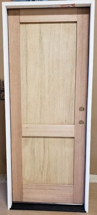 Mahogany Modern 2 Panel Shaker Solid Double Door|P201-SH-SH