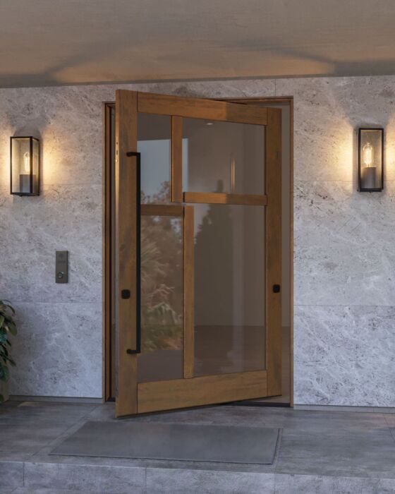 Mahogany ASKA SDL Contemporary Modern Shaker Impact-Rated Pivot Door